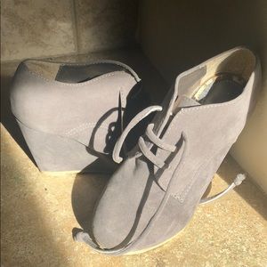 grey wedged heels